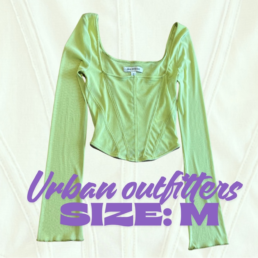 Urban Outfitters Lime Green Corset-Style
Long Sleeve Top, Size M